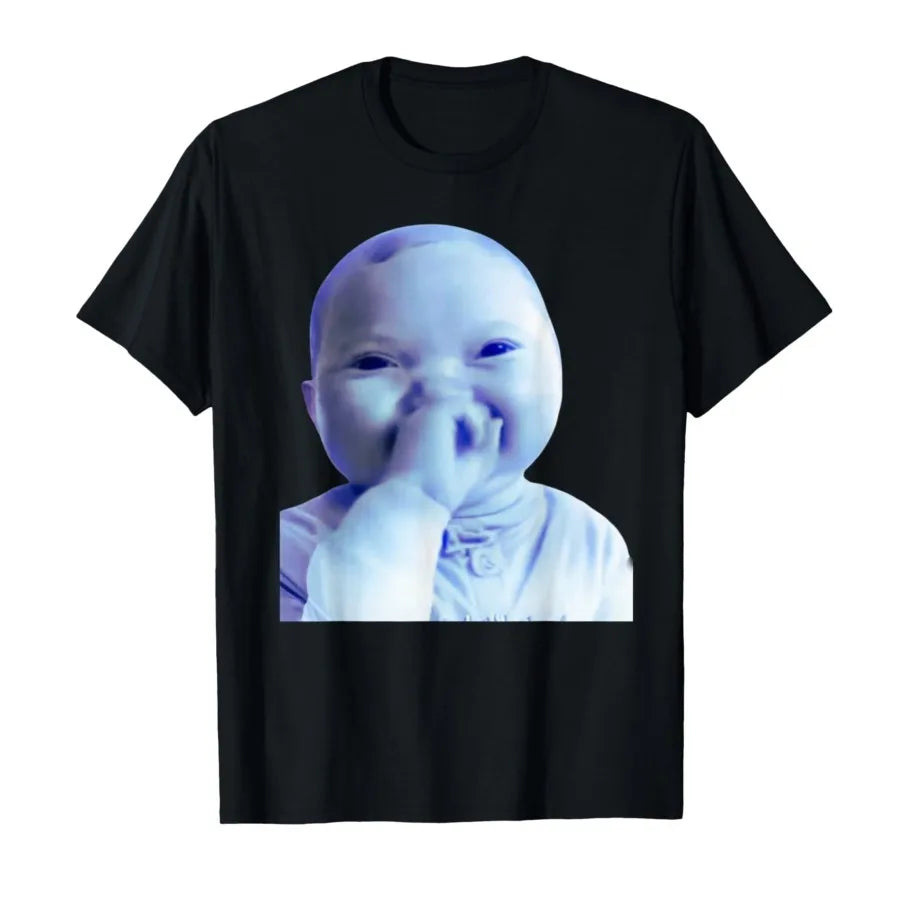 funny ai baby t-shirt with laughing emoji
