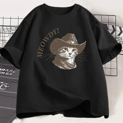 Meowdy Cowboy Cat T-Shirt for Kids