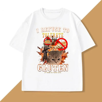 I Refuse Gluten Tolerance Cat T-shirt for Kids