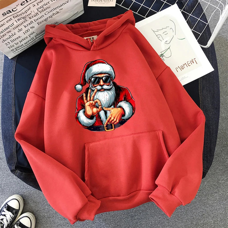 christmas santa graphic hoodie for kids