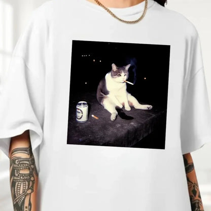 Funny Cat Meme Graphic T-shirt for Kids