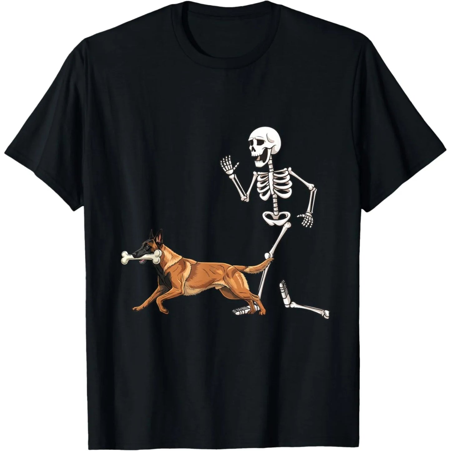 funny skeleton dog t-shirt for kids
