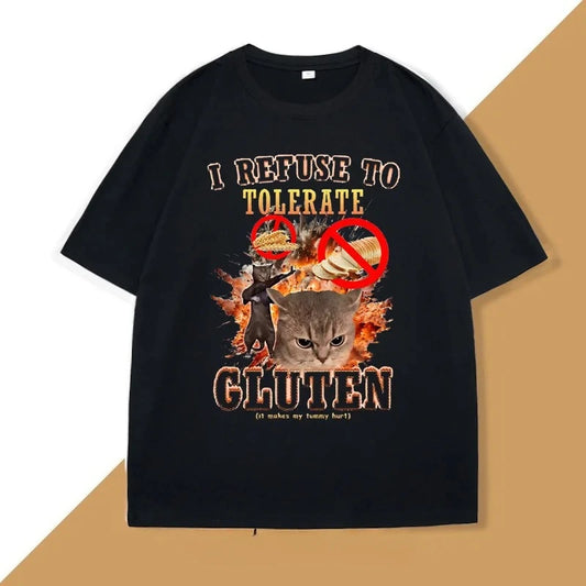I Refuse Gluten Tolerance Cat T-shirt for Kids