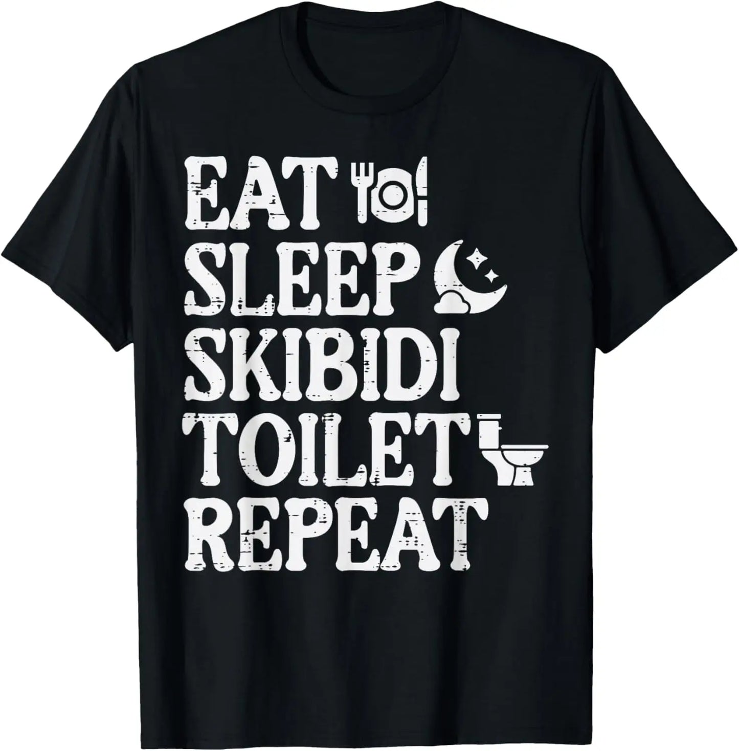 skibidi toilet repeat meme graphic tee for kids and teens