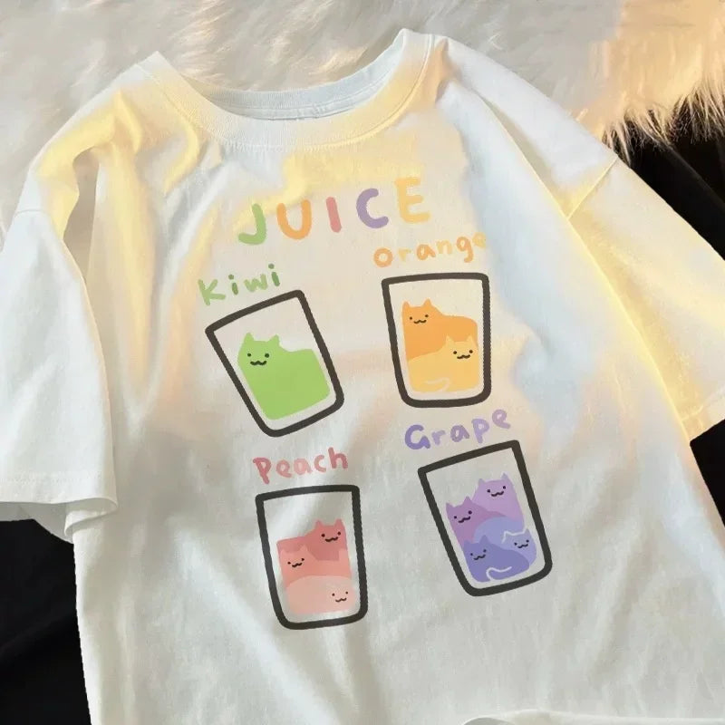 cute cartoon cat and dog graphic t-shirt for kids
