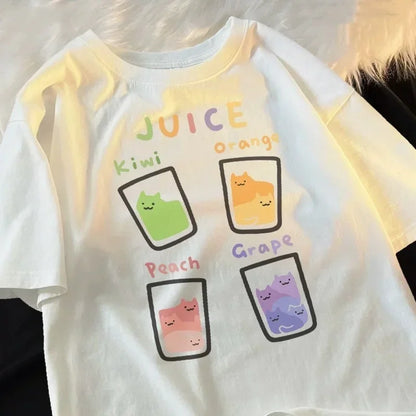 Cute Cartoon Cat and Dog Graphic T-Shirt for Kids