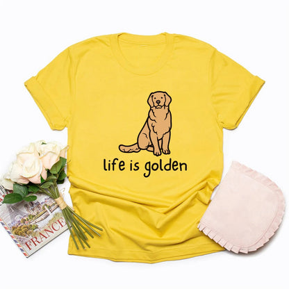 Life is Golden Golden Retriever T-Shirt for Kids