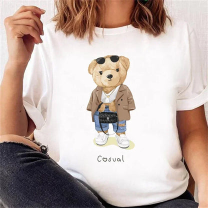 Casual Bear Print T-shirt for Kids