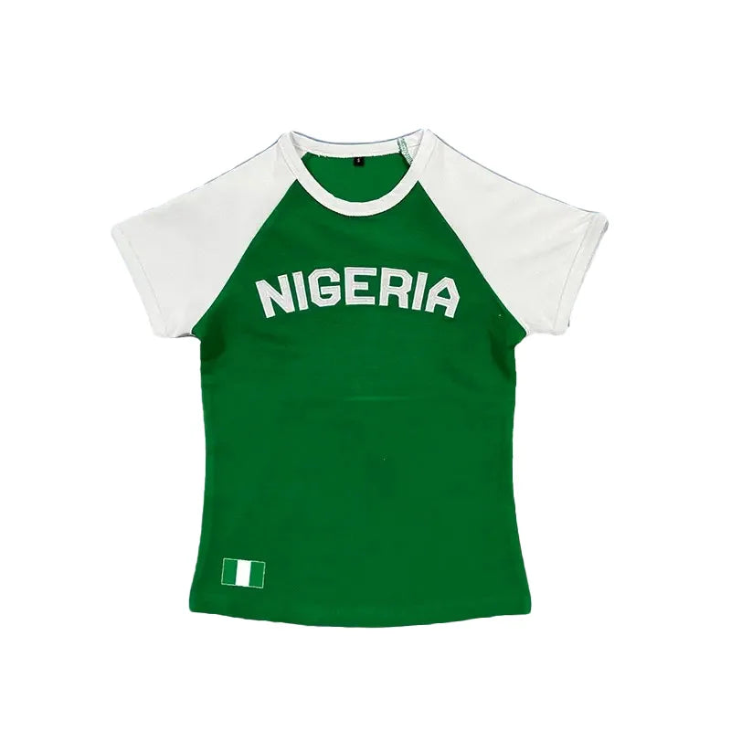 green nigeria graphic t-shirt for kids