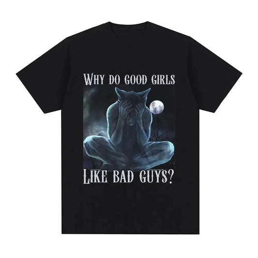 Funny Meme Sitting Wolf T-Shirt for Kids