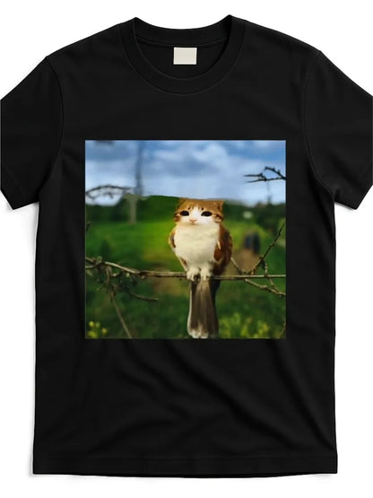 Funny Cat and Bird Emojis T-shirt