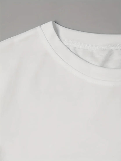 Kids' Casual Crew Neck T-shirt with Tulip Print