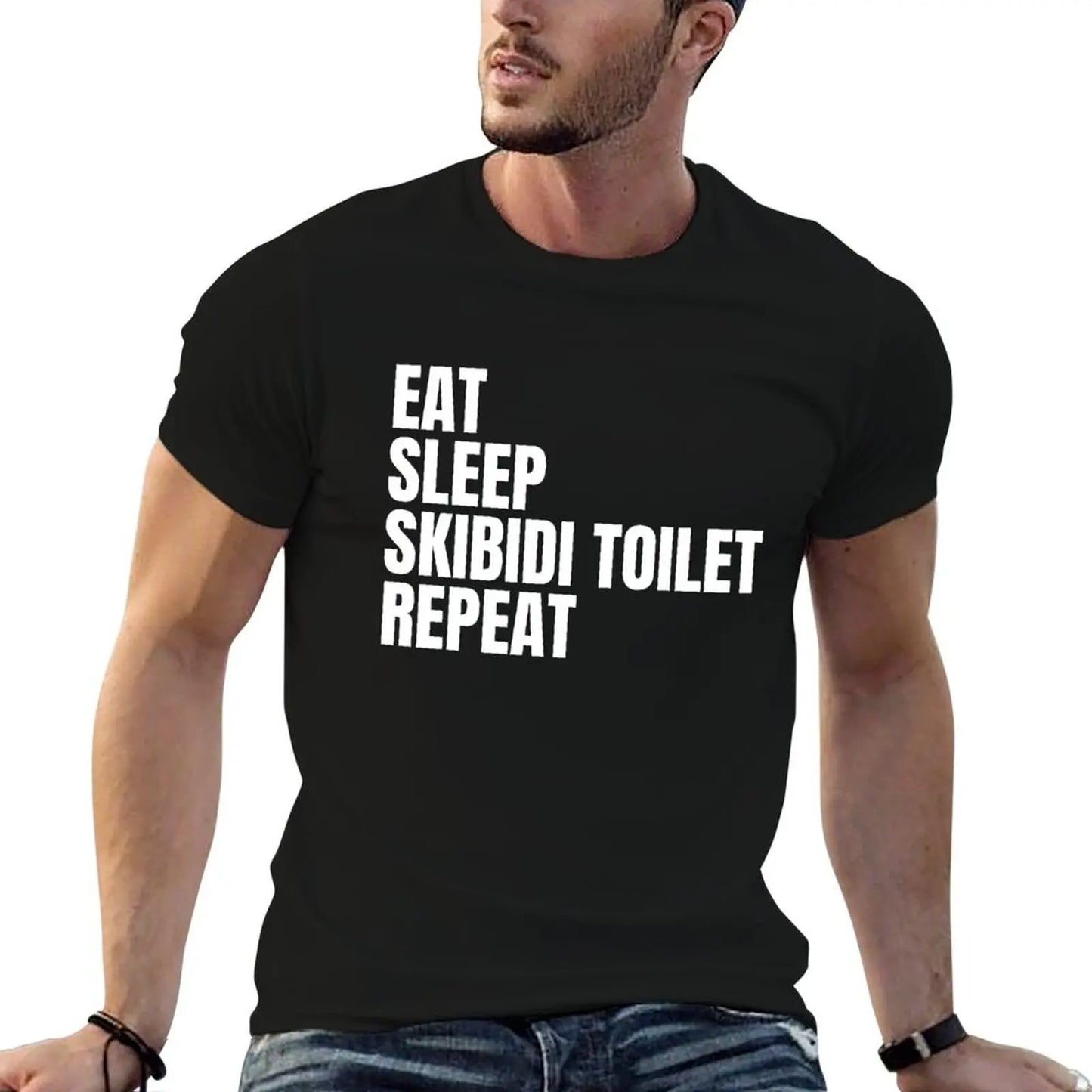 skibidi toilet repeat graphic t-shirt