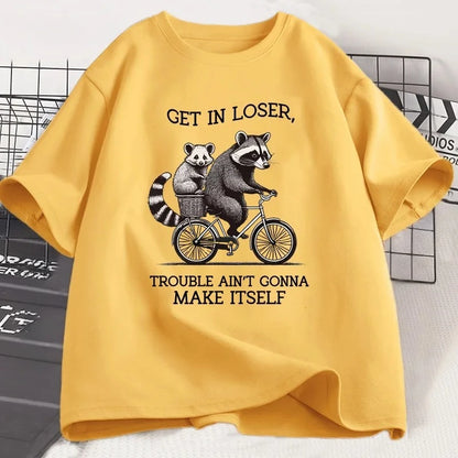 Funny Raccoon Graphic T-Shirt for Kids