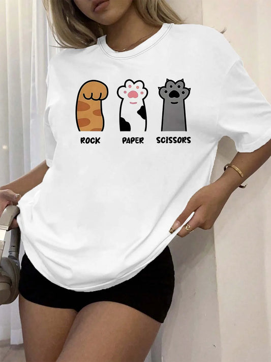 Rock-Paper-Scissors Cat Paw T-Shirt