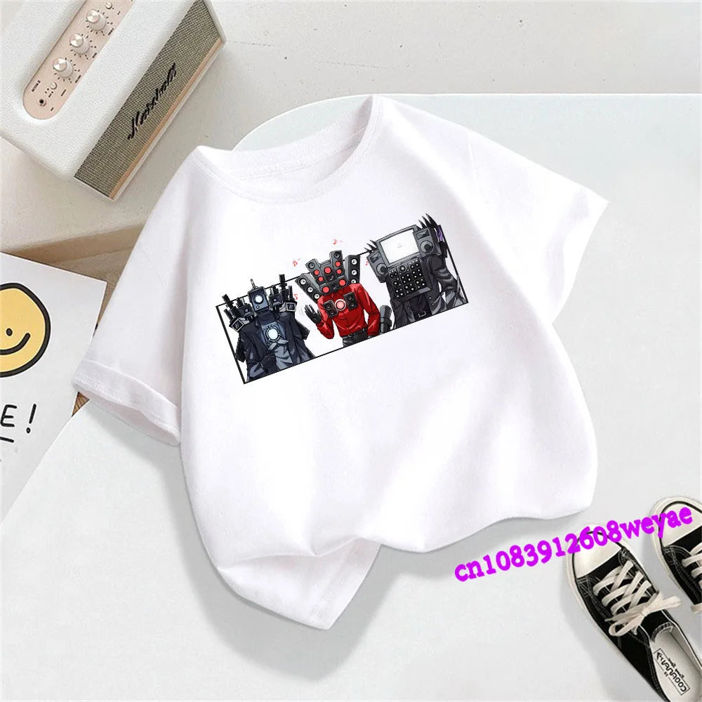 skibidi meme graphic t-shirt for kids