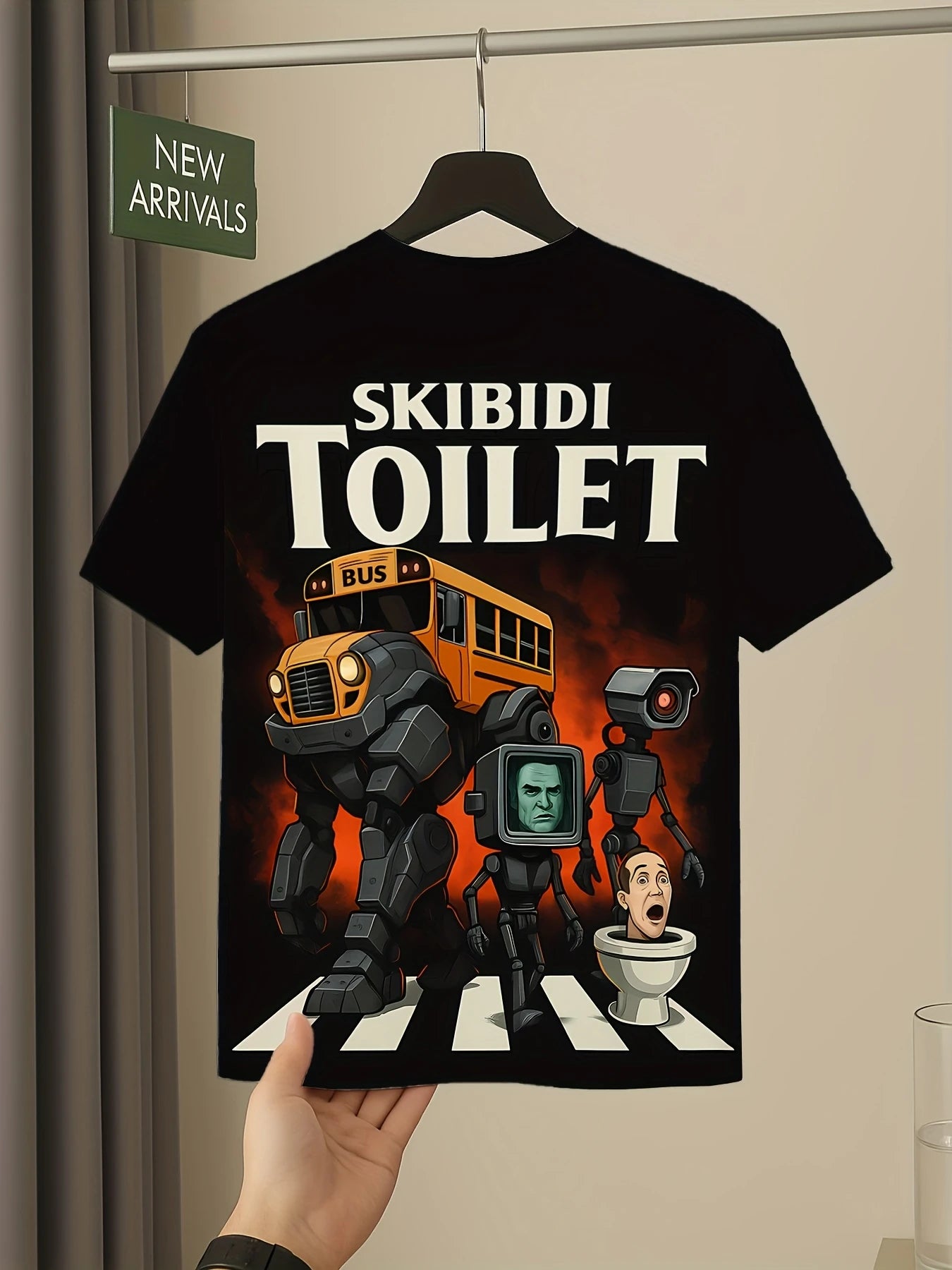 skibidi toilet bus graphic t-shirt for kids