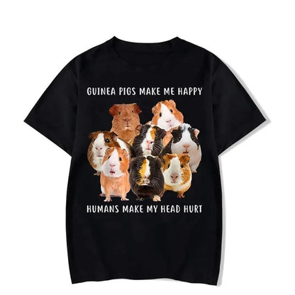 Guinea Pigs Make Me Happy Graphic T-shirt