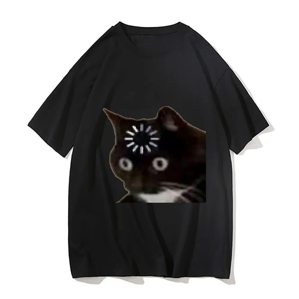 funny cat emotion print t-shirt for kids