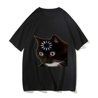 Funny Cat Emotion Print T-shirt for Kids