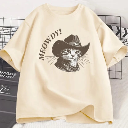 Meowdy Cowboy Cat T-Shirt for Kids