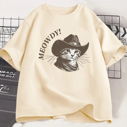 Meowdy Cowboy Cat T-Shirt for Kids