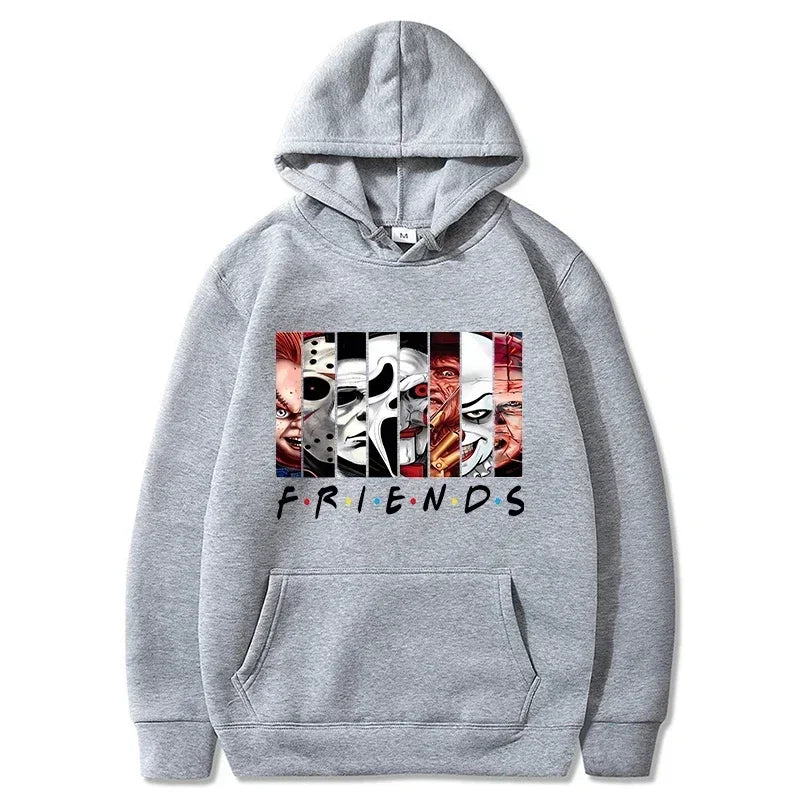 halloween friends graphic hoodie for kids
