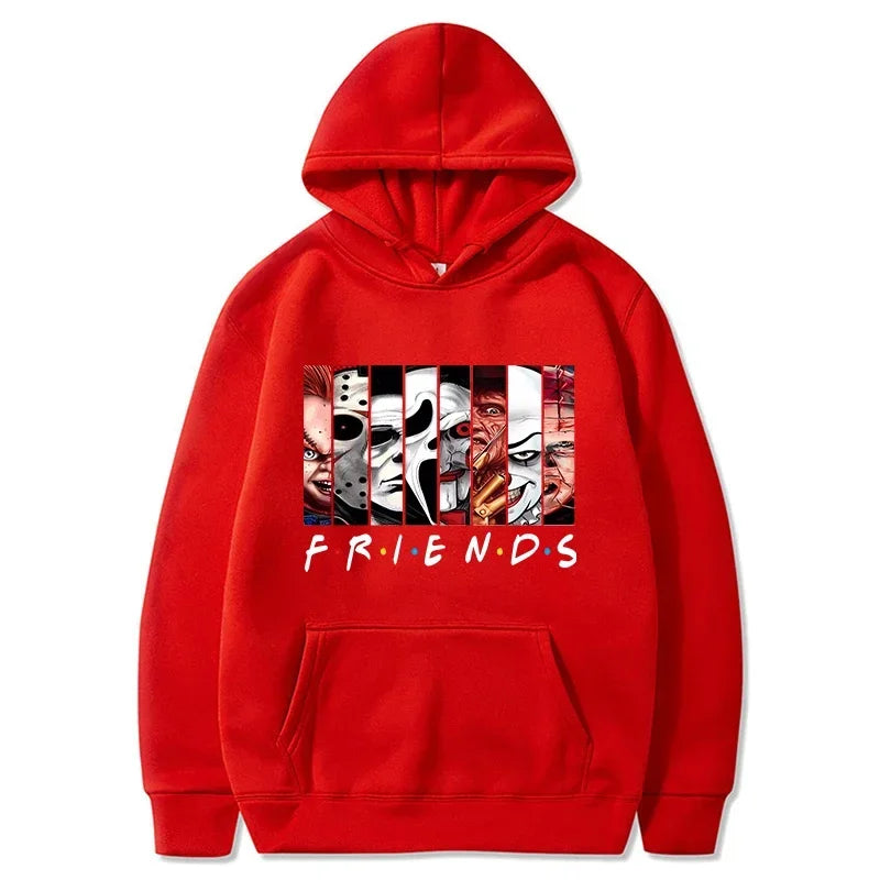 halloween friends graphic hoodie for kids