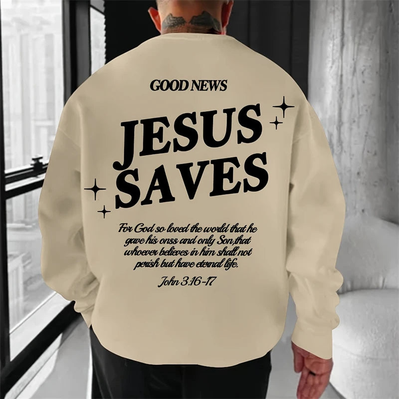 jesus saves graphic sweatshirt for kids