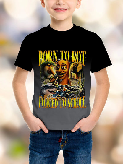 Boys' 3D Cartoon Print T-Shirt - Tung Tung Sahur