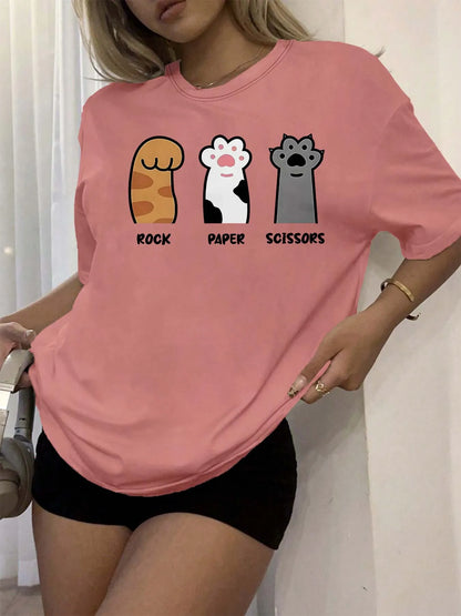 Rock-Paper-Scissors Cat Paw T-Shirt