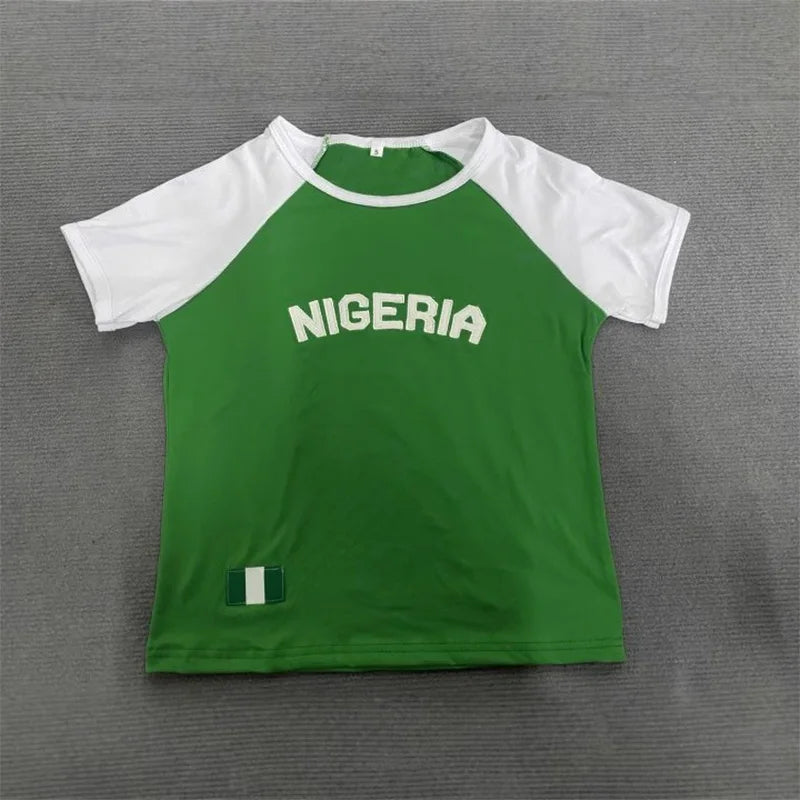 green nigeria graphic t-shirt for kids