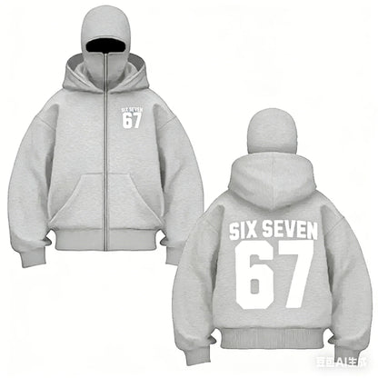 Six Seven Number Printed Cotton Hoodie for Kids