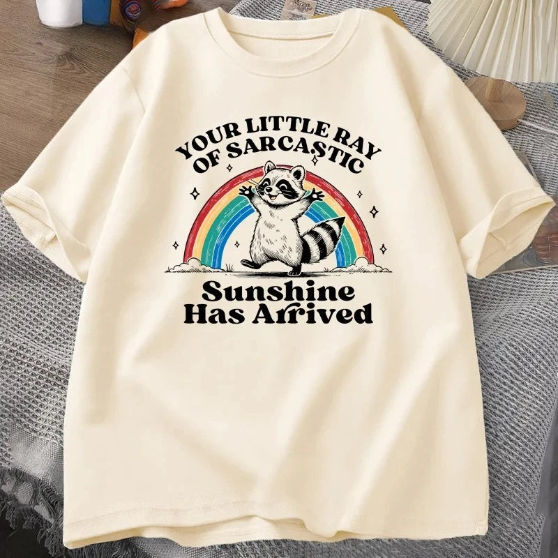 funny sarcastic raccoon t-shirt for kids