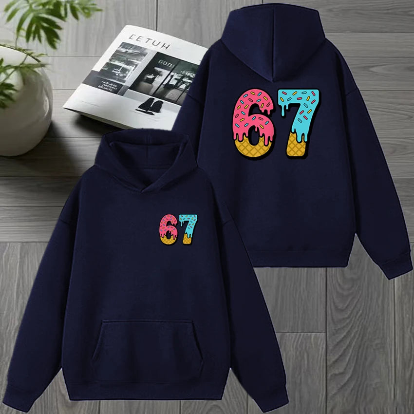 double-sided printed hoodie with fun design