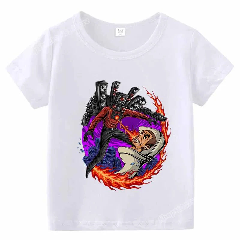 skibidi toilet kids summer t-shirt