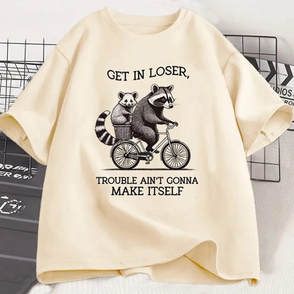 Funny Raccoon Graphic T-Shirt for Kids