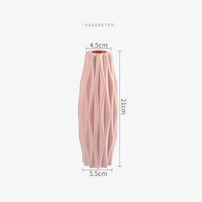 21cm Modern Flower Vase in White, Pink, and Green