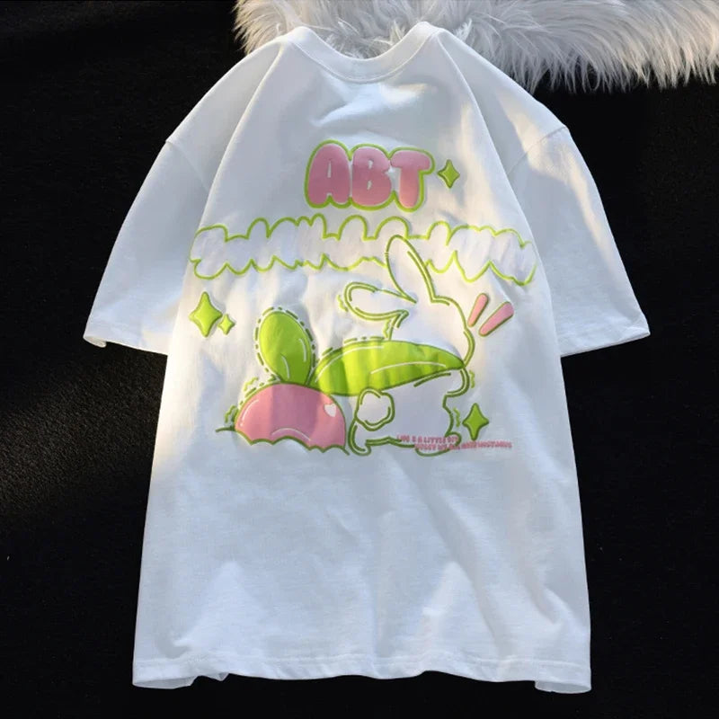 cartoon rabbit graphic t-shirt for kids