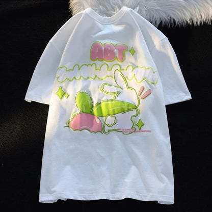 Cartoon Rabbit Graphic T-Shirt for Kids