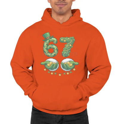 Funny 67 Unisex Hoodie with Lucky Clover Design
