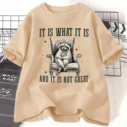 Cute Feral Racoon Graphic T-Shirt for Kids