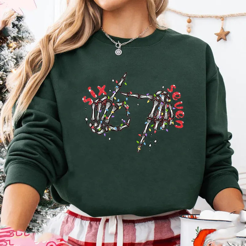 skeleton hands christmas sweatshirt for kids