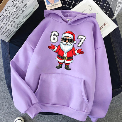 Y2K Christmas Santa Graphic Hoodie for Kids