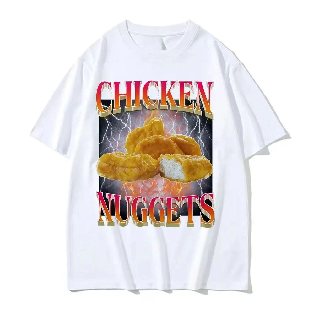 funny chicken nuggets meme graphic t-shirt for kids