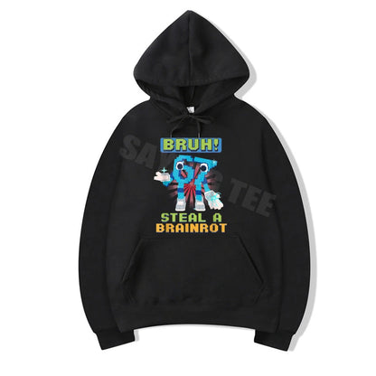 Bruh 67 Meme Hoodie - Fun Brainrot Design