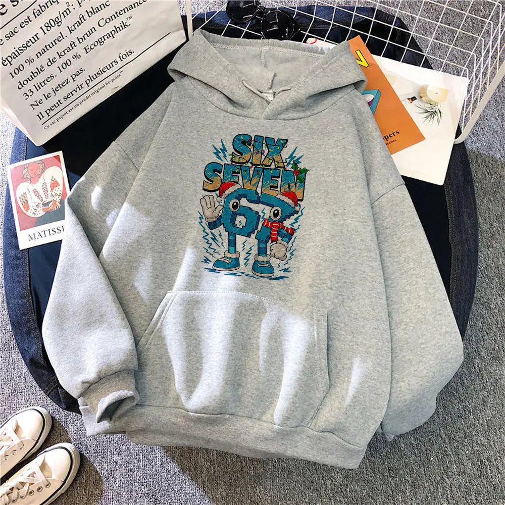 six seven cartoon hoodie for kids