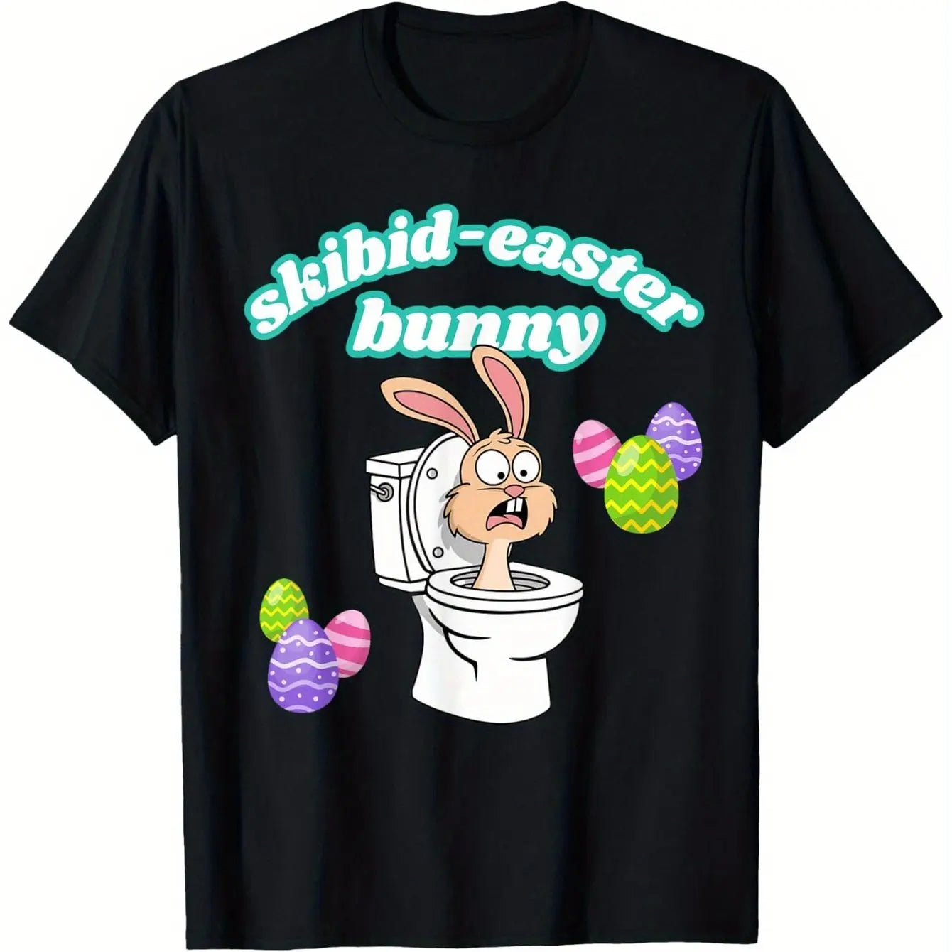 skibidi easter bunny graphic tee for kids