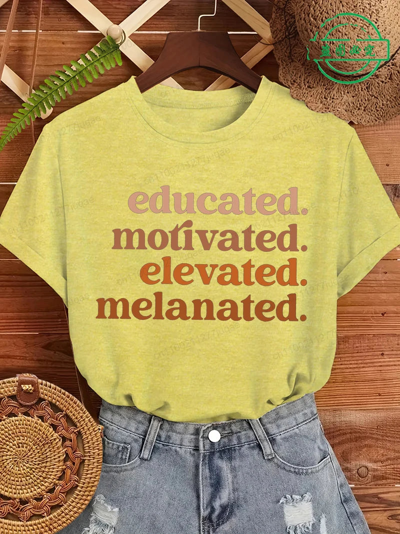 educated motivated melanated t-shirt for kids