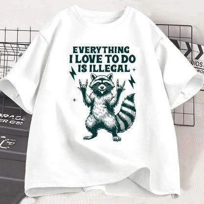 Funny Raccoon Graphic T-Shirt for Kids